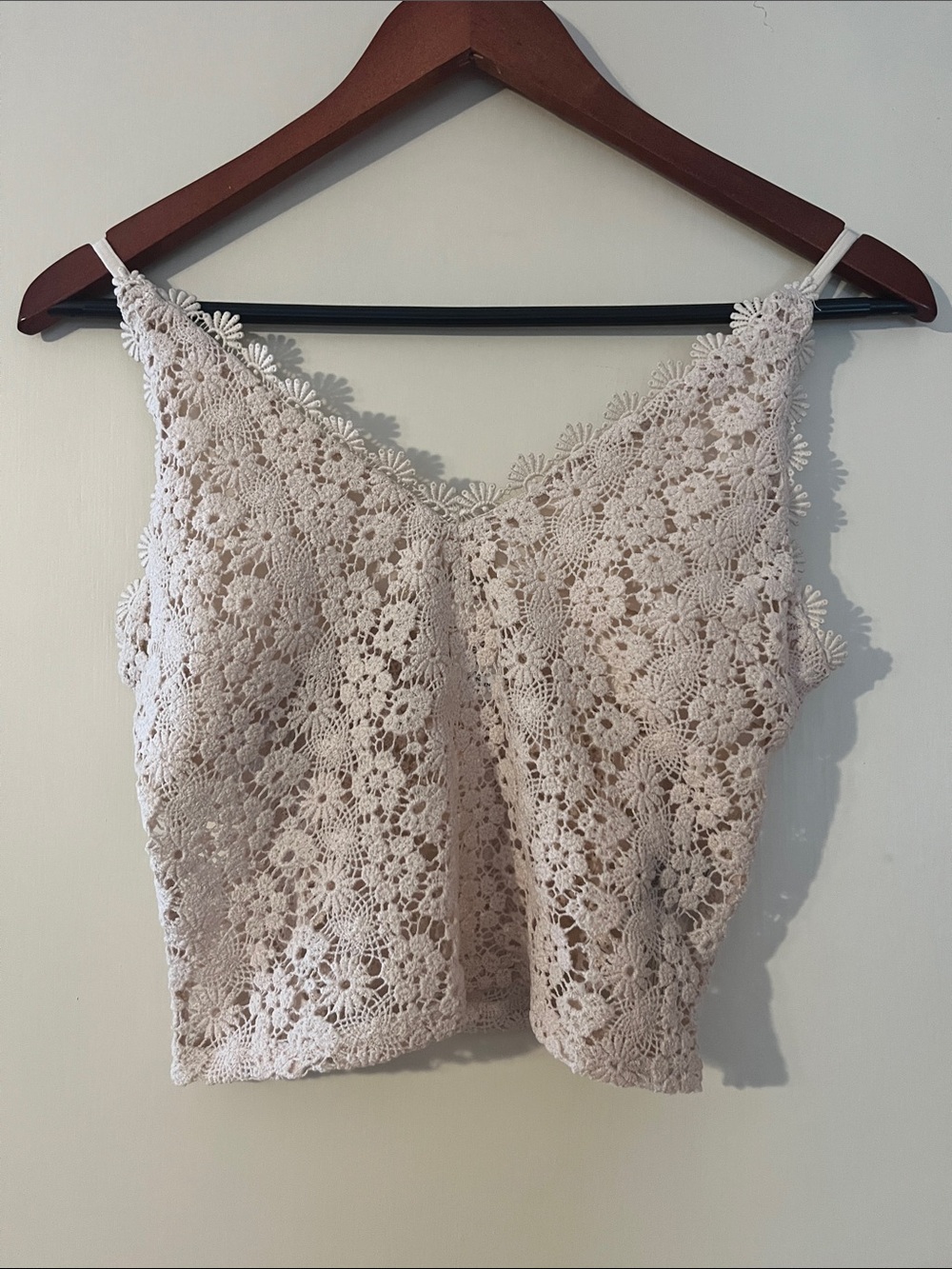 H&M Crochet Lace Camisole in Light Beige